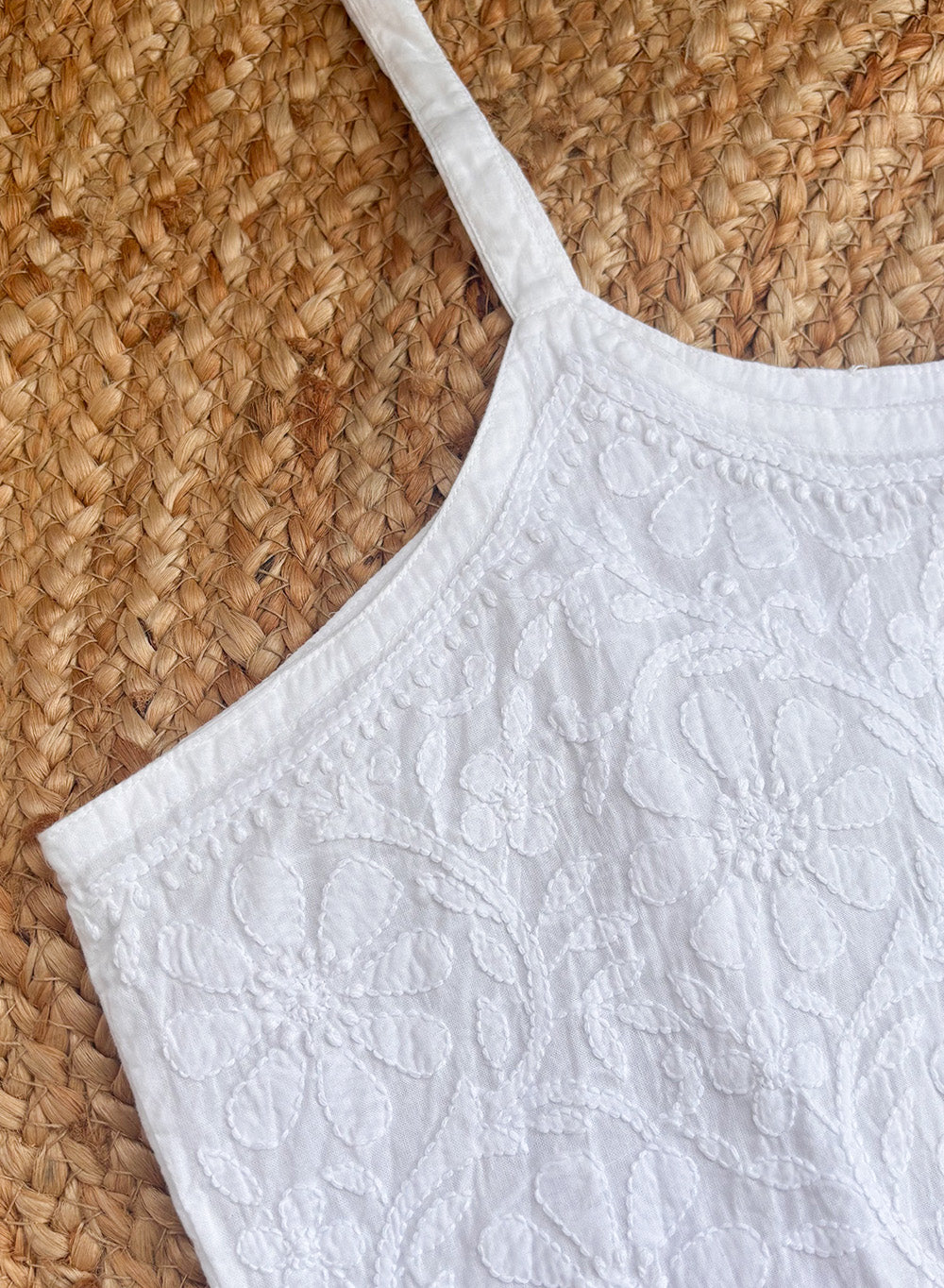 Noori White Cotton - Bahaar Noodle Strap Kurta