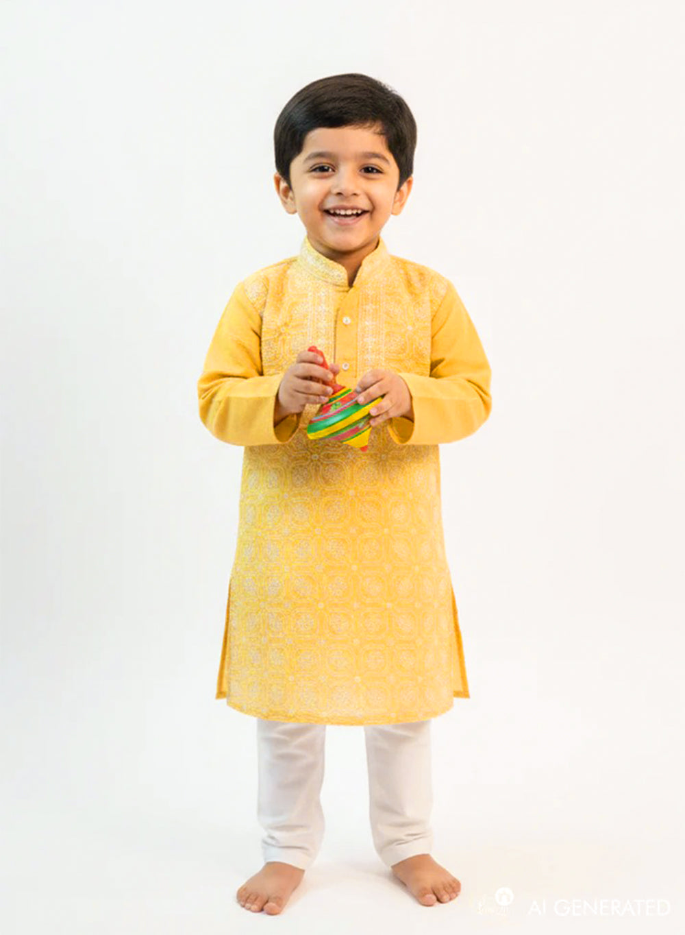 Mango Front Jaal - Cotton Chikankari Kurta