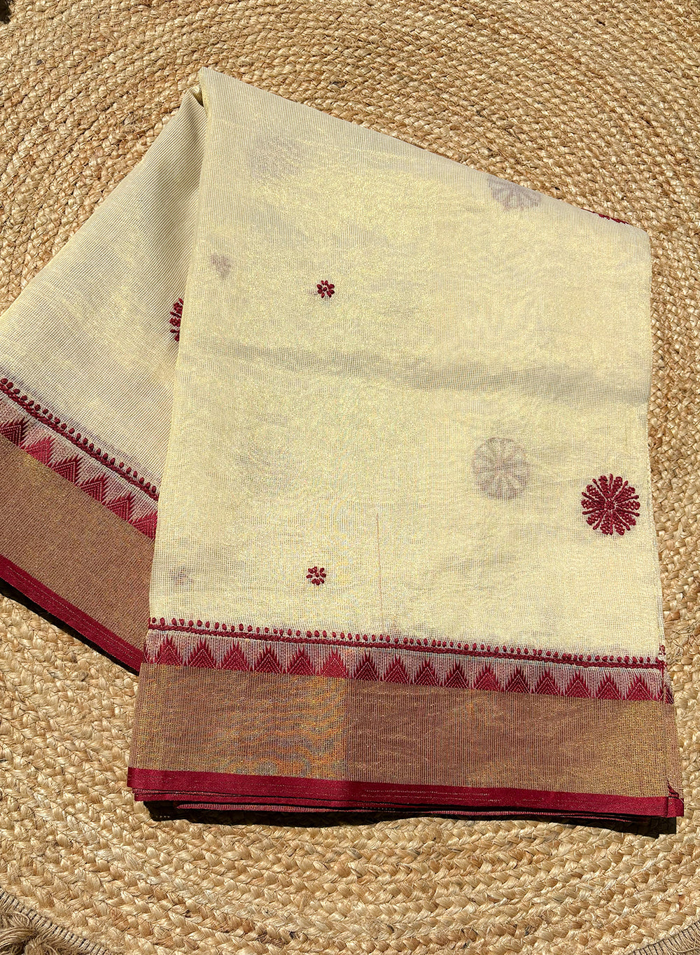 Maroon Dhoop Chaav - Aks Super Net Chikankari Saree
