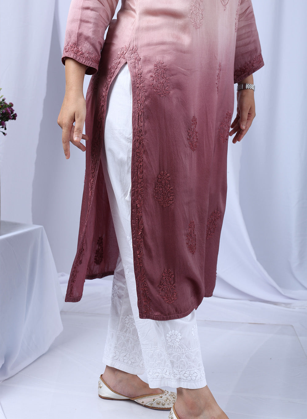 White Cotton- Ta'abeer Straight Pants