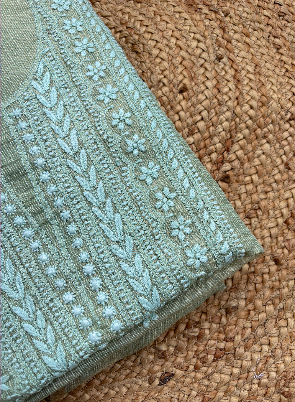 Green - Nayaab Katdana Kota Chikankari Kurta & Dupatta Set