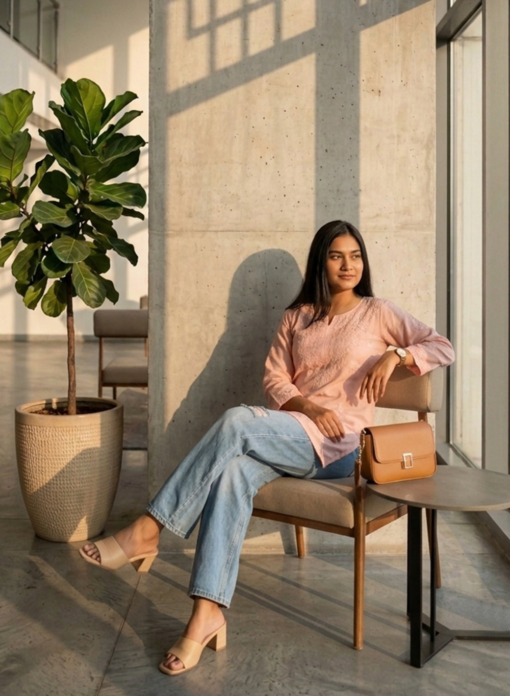 Alia Dusky Pink - Gulshan Muslin Chikankari Short Top