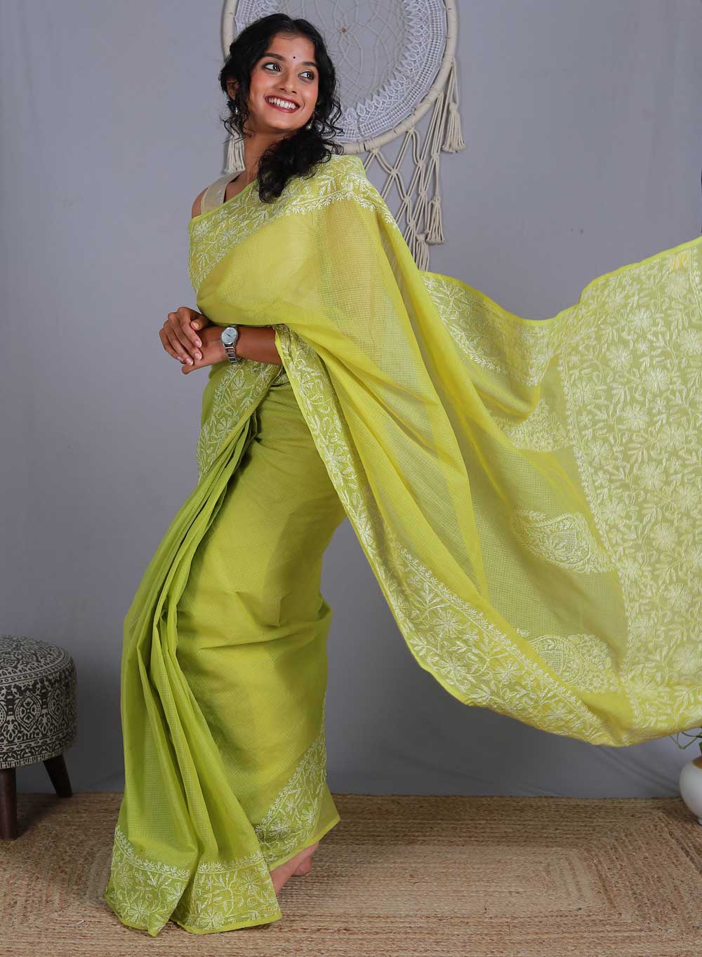 Aparajita Green - Aks Kota Cotton Saree