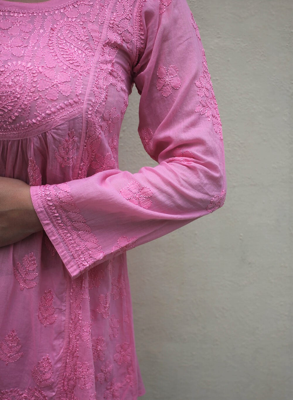 Dark Pink - Resham Thread Gulshan Short Top