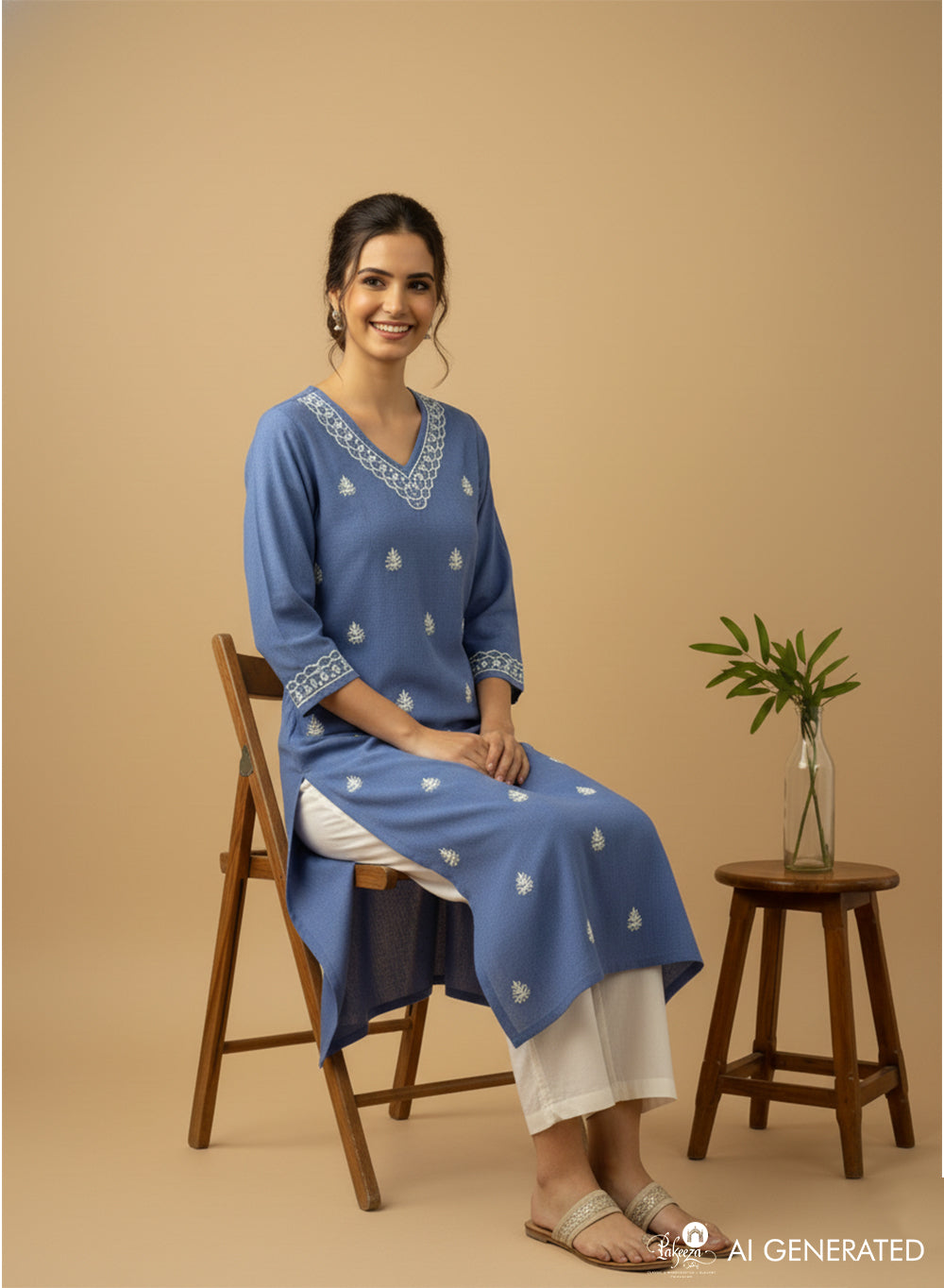 Denim - Bahaar Cotton Chikankari Kurta