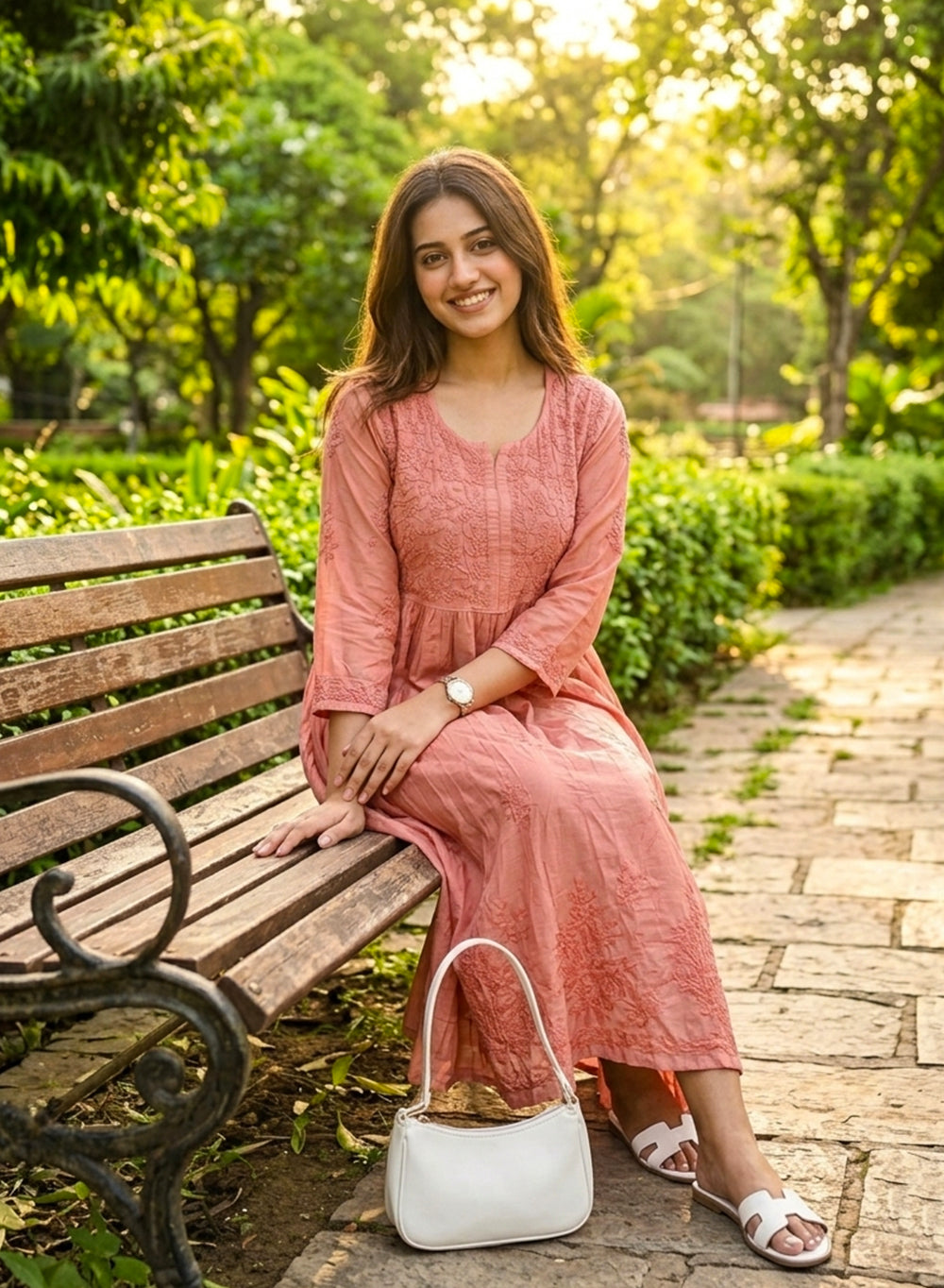 Mirha Dusky Pink - Aarzoo Muslin Hand Embroidered Chikankari Kurta