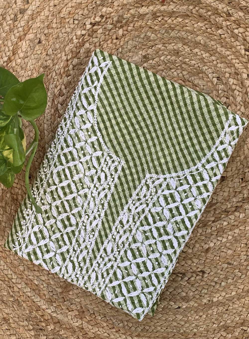 Green Lehariya - Dhoop Kinaray Kota Kurta Fabric