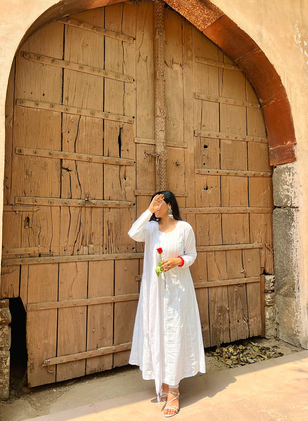 Jui White - Bahaar Pure Cotton Chikankari Anarkali