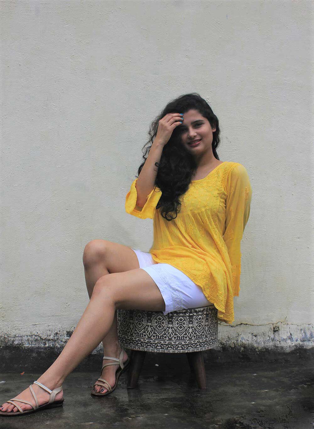 Mango - Resham Thread Gulshan Chikankari Short Top