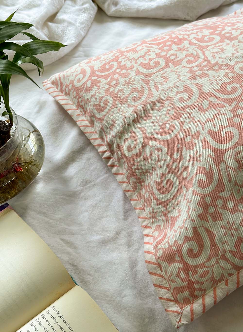 Peach - Gharaonda Cotton Cushion Cover