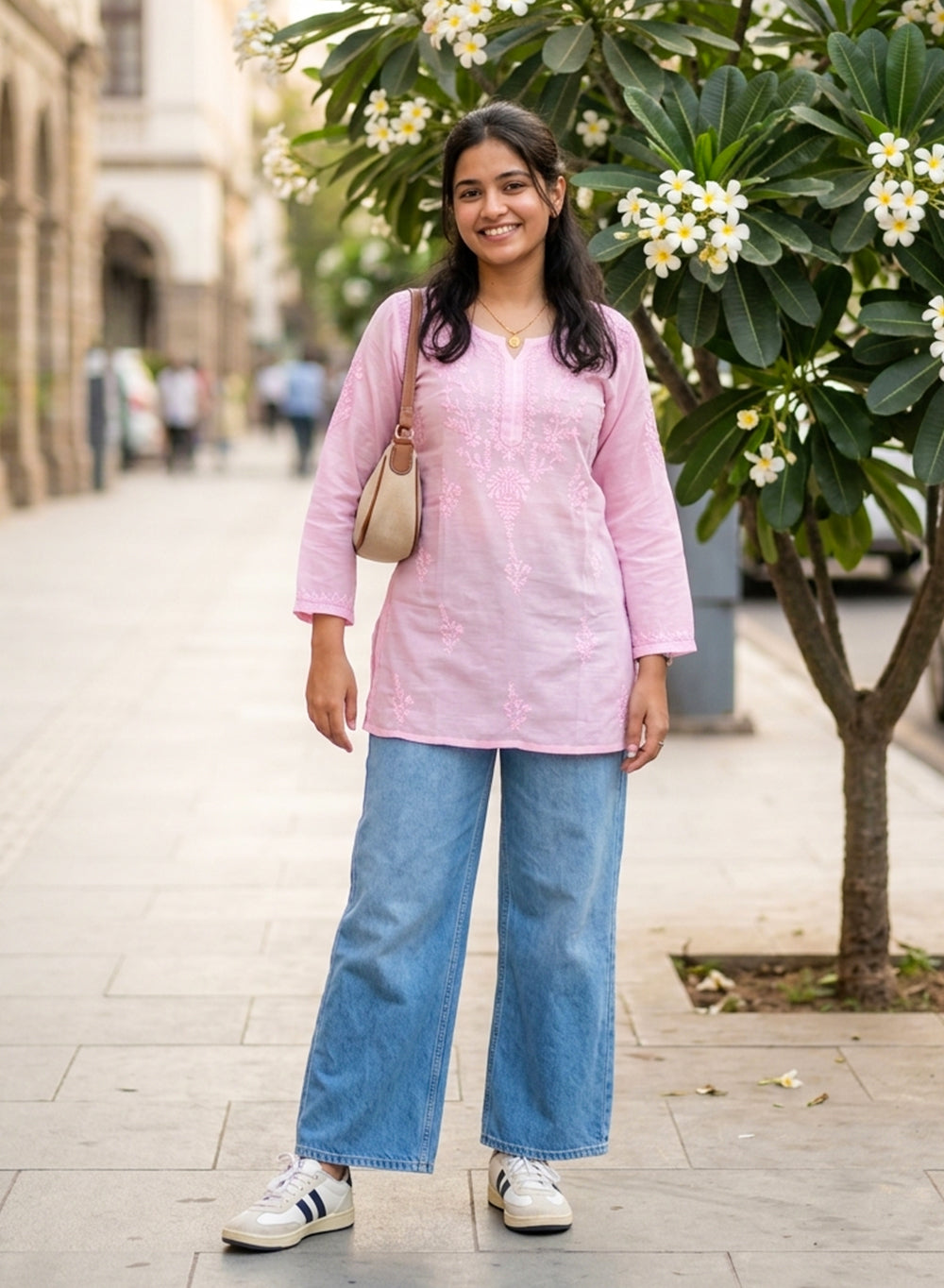Alia Baby Pink - Gulshan Muslin Chikankari Short Top