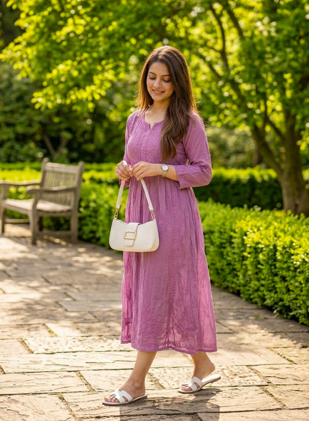 Mirha Purple - Aarzoo Muslin Hand Embroidered Chikankari Kurta