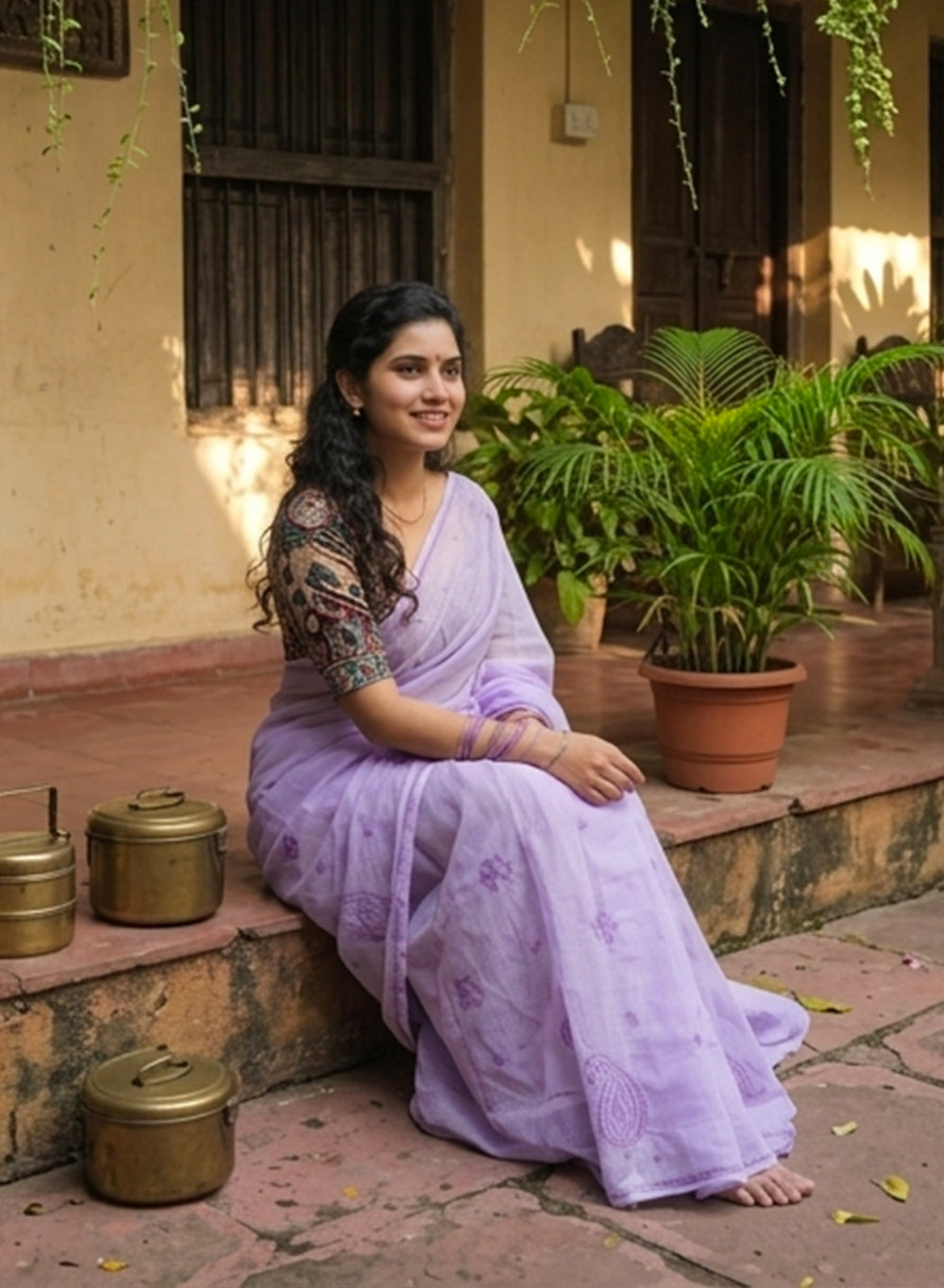 Shachi Lavender - Kota Aks Cotton Saree