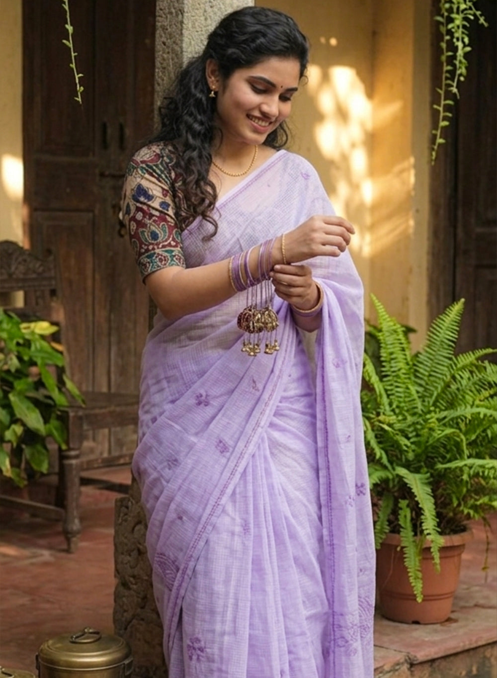 Shachi Lavender - Kota Aks Cotton Saree