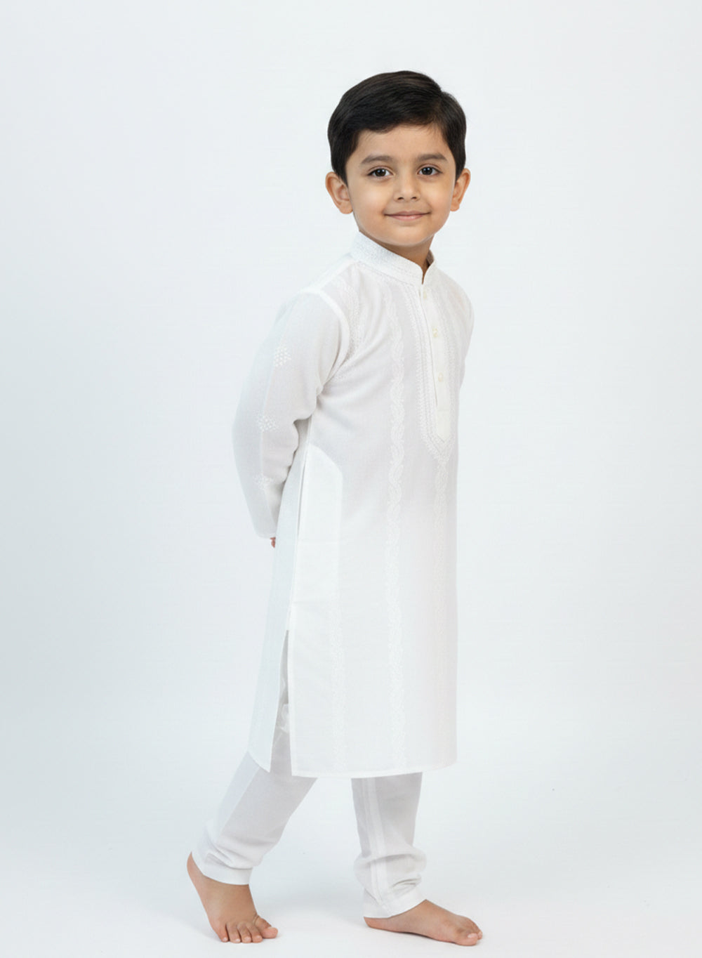 White - Nanhe Farishtey Cotton Chikankari Kurta