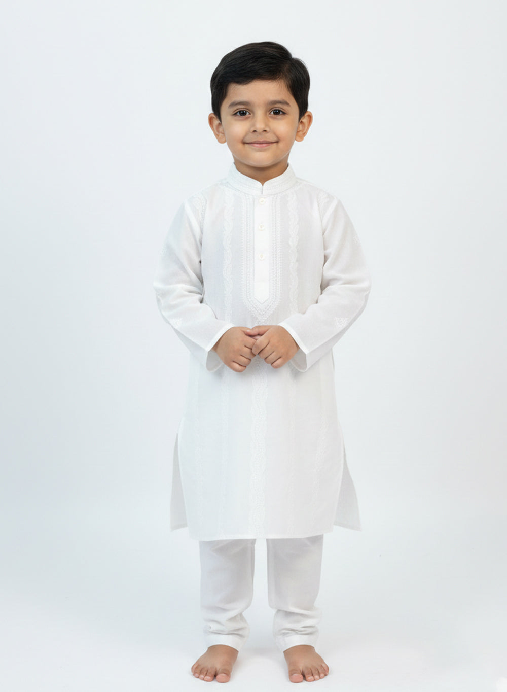 White - Nanhe Farishtey Cotton Chikankari Kurta
