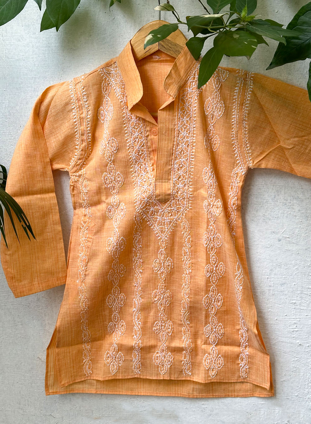 Vedant Orange - Nanhe Farishtey Cotton Chikankari Kurta