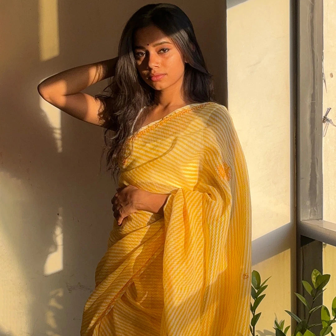 Aks Cotton Chikankari Sarees