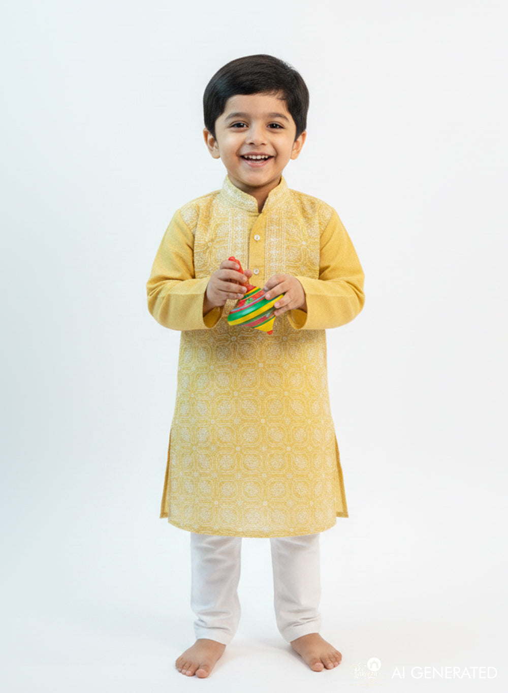 Beige Front Jaal - Cotton Chikankari Kurta