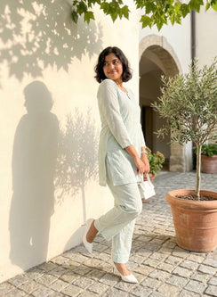 Aisha Light Green - Mul Chanderi Nargis Chikankari Co-ord Set