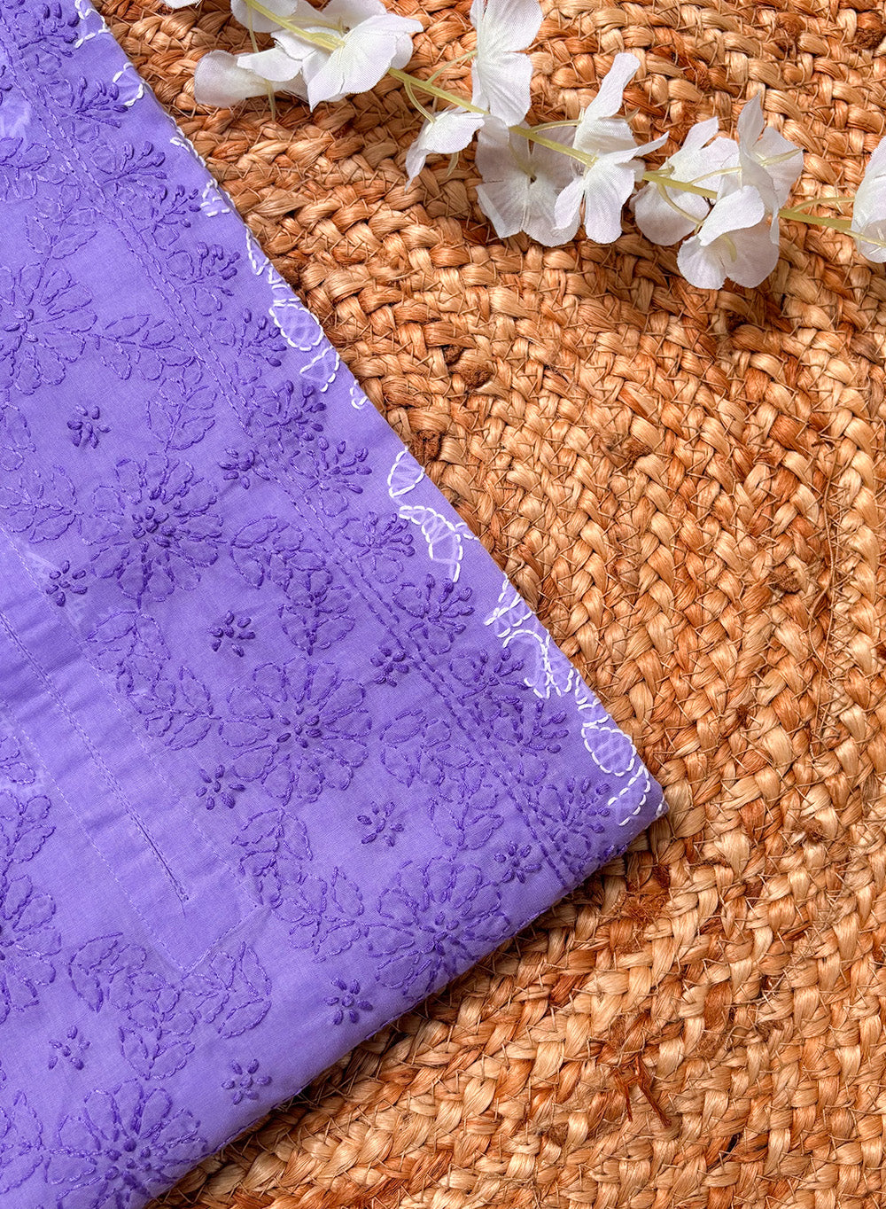 Mehak Lavender - Cotton Terry Voile Bahaar Chikankari Kurta