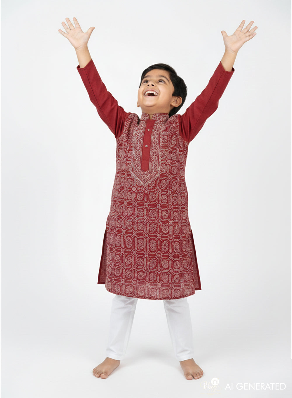 Maroon Front Jaal - Cotton Chikankari Kurta