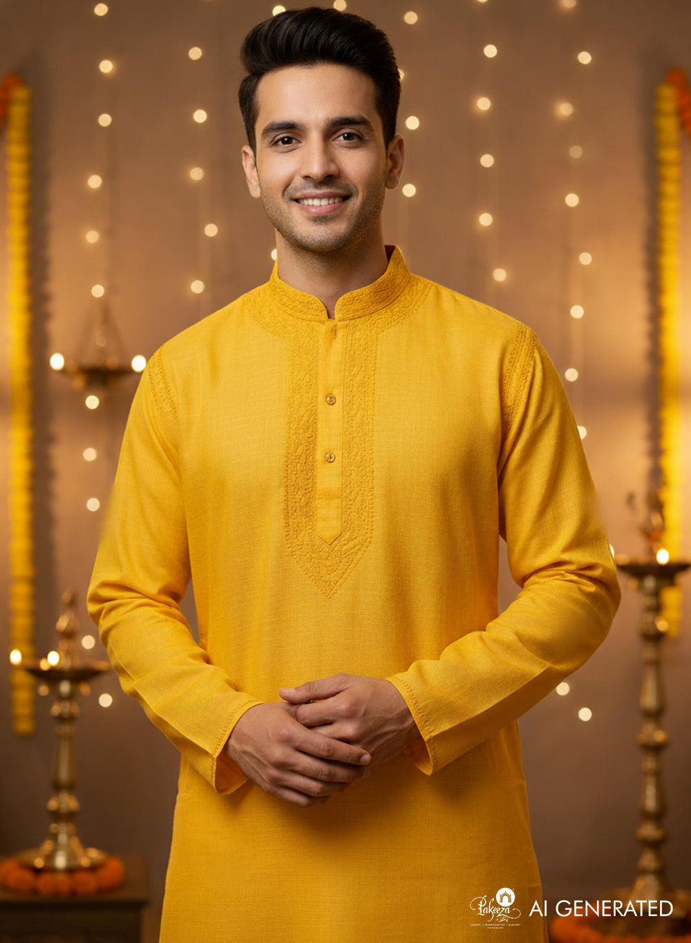 Mango - Nawab Cotton Chikankari Men Long Kurta