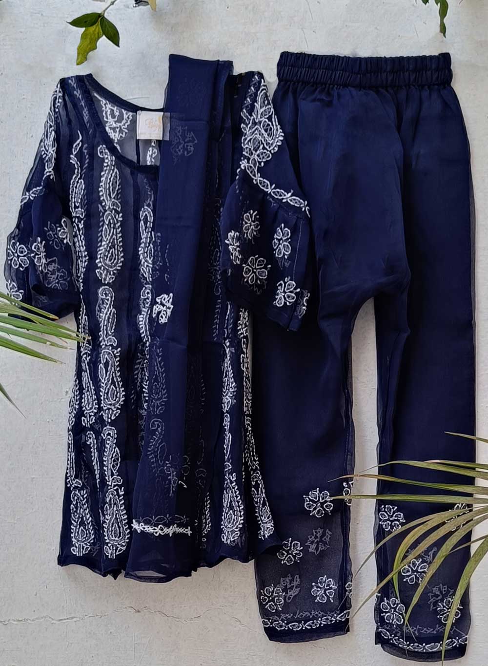 Ira Navy Blue - Nanhe Farishtery Georgette  Set