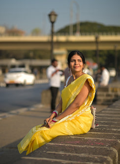 Pyaari Sakhi Yellow - Aks Cotton Chikankari Saree