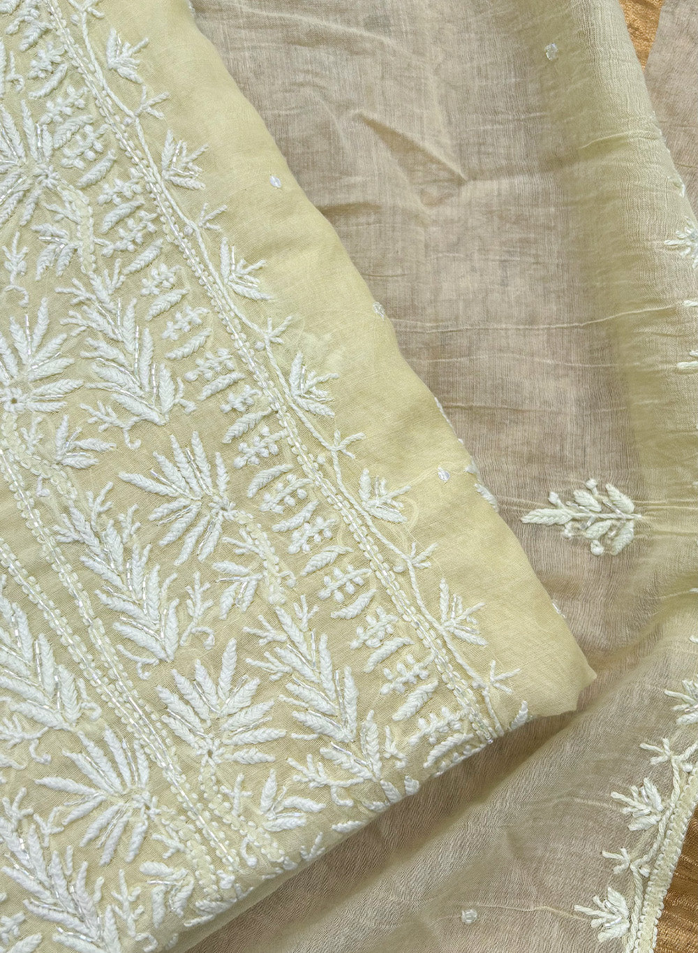 Lime - Nayaab Mul Chanderi Kurta & Dupatta Fabric