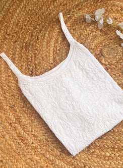 Noori White Cotton - Bahaar Noodle Strap Kurta
