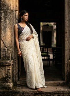 Shabnam Moti Colour - Aks Cotton Tepchi Chikankari Saree With Sequin Work