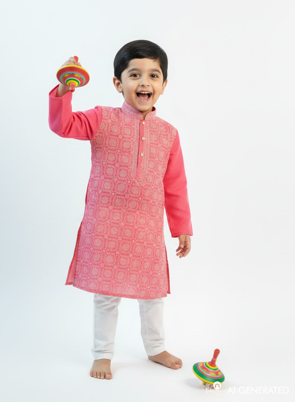 Peach Pink Front Jaal - Cotton Chikankari Kurta
