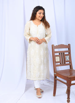 Amaltas Golden - Anjuman Viscous Tissue Kurta