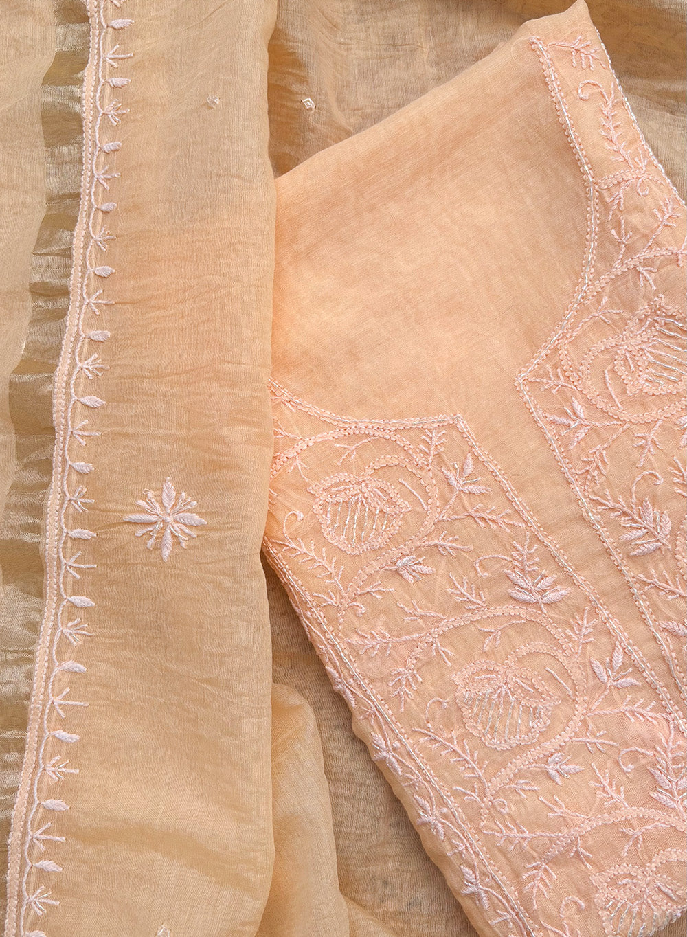 Muskmelon - Nayaab Mul Chanderi Kurta & Dupatta Fabric