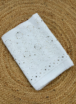 White - Dhoop Kinaray Kota Chikankari Kurta Fabric