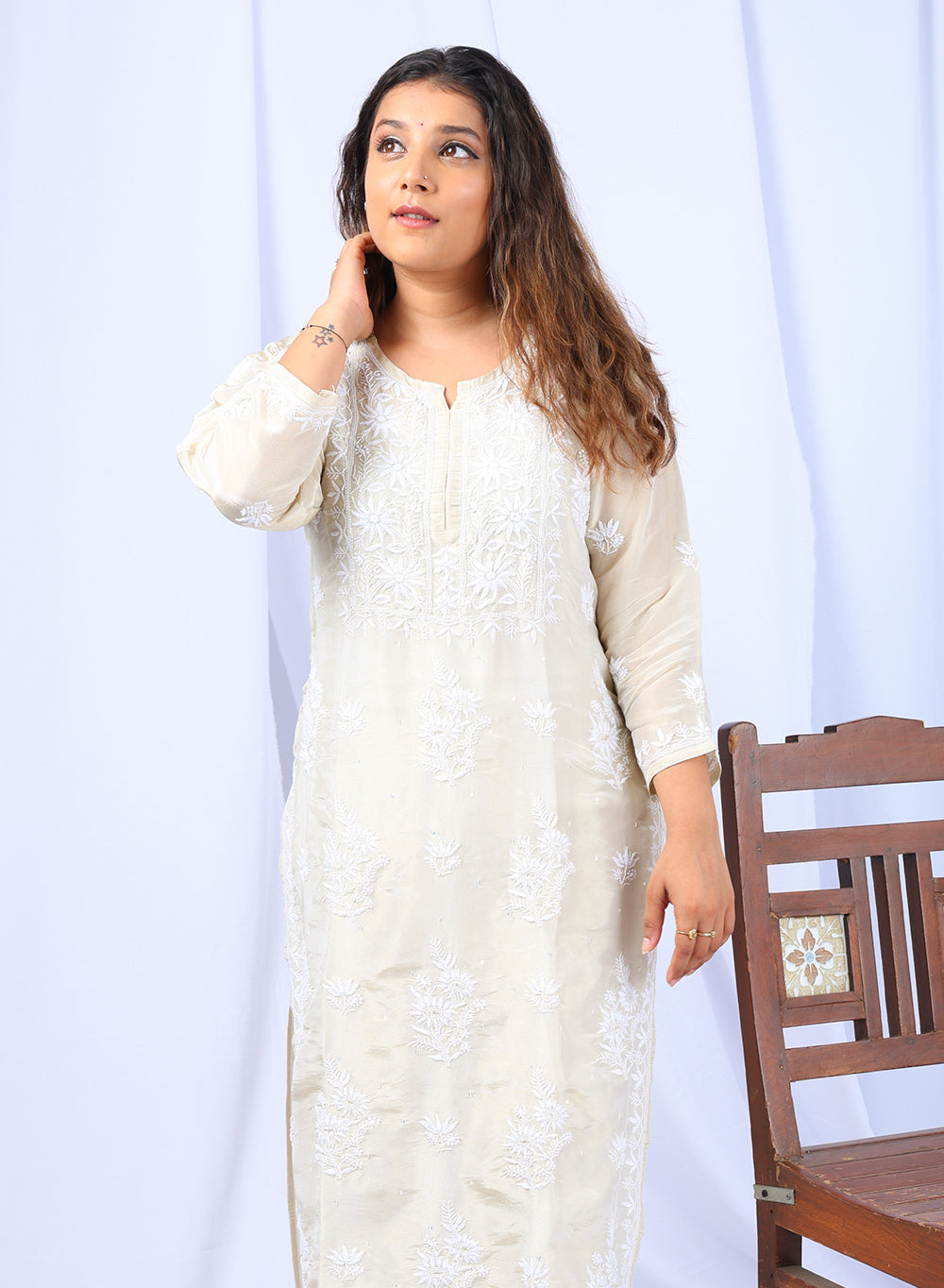 Amaltas Golden - Anjuman Tissue Silk Kurta