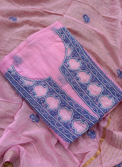 Pink & Blue - Moti Nayaab Mul Chanderi Kurta & Dupatta Set
