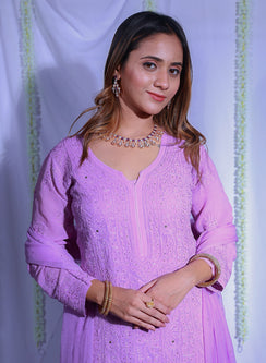 Mehrunisa Lavender - Nargis Full Viscose Set