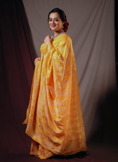 Mango - Pure Silk Aks Resham Chikankari  Saree