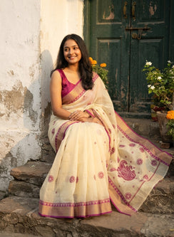 Pink Dhoop Chaav - Aks Super Net Chikankari Saree