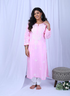 Afsoon Pink - Bahaar Modal Chikankari Kurta