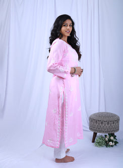 Afsoon Pink - Bahaar Modal Chikankari Kurta