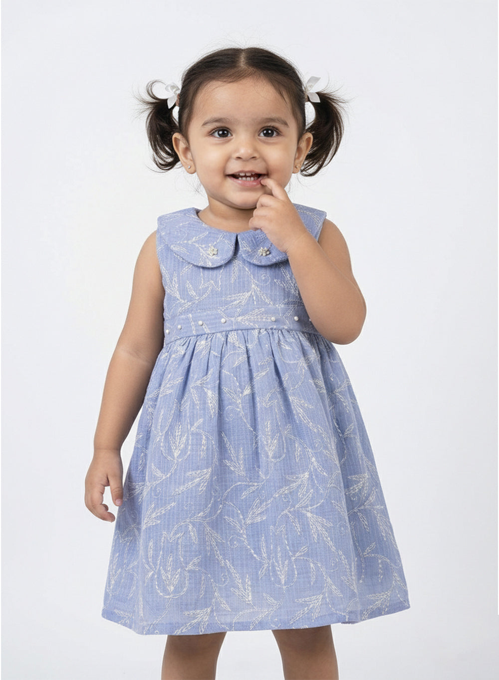 Kali - Lavender Kota Cotton Chikankari Nanhe Farishtey Girls Frock