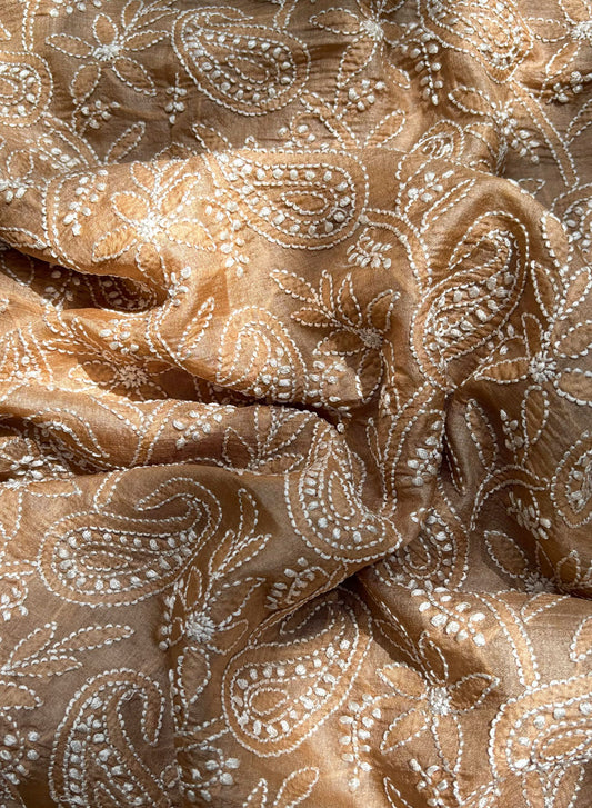 Beige - Dhoop Kinaray Pure Tussar Silk Kurta Fabric
