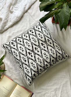 Black Checks - Gharaonda Cotton Cushion Cover