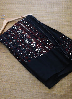Black & Red Gotta Patti - Nayaab Cotton Terry Voile Chikankari Full Dress Set