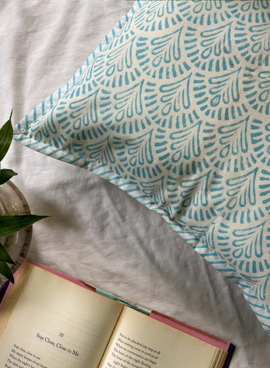 Blue Flower - Gharaonda Cotton Cushion Cover