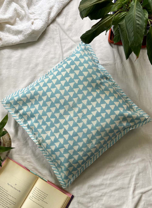 Blue Triangle - Gharaonda Cotton Cushion Cover