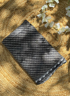 Gray Lehariya - Nazm Kota Chikankari Cotton Dupatta